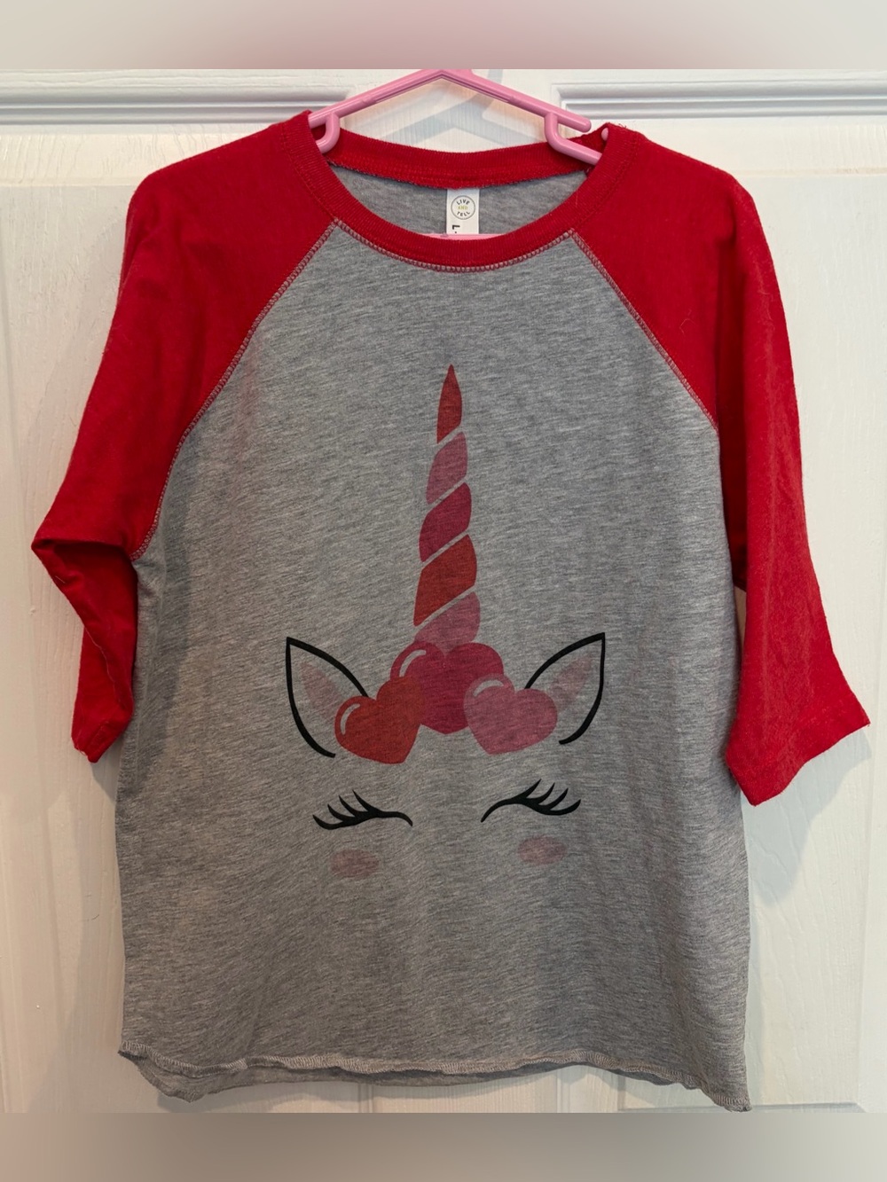 Unicorn Raglan Tee, Girls Size Youth Small